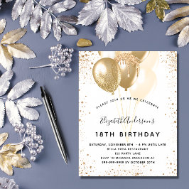 予算の誕生日パーティーホワイト金ゴールドグリッターバルーン