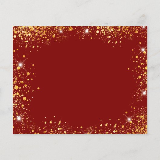 予算の誕生日パーティー赤い金ゴールドドレスの日付を保存 (裏面)