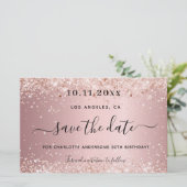 予算の誕生日パーティー赤面ピンクの日付を保存 (スタンド正面)