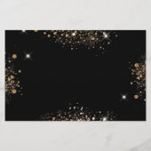 予算の誕生日パーティー黒い金ゴールドの日付を保存 (裏面)