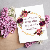 予算の誕生日フローラバーガンディ日付を保存