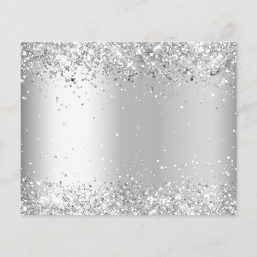 予算の誕生日ホワイトシルバーグリッターの日付を保存 (裏面)