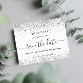 予算の誕生日ホワイトシルバーグリッターの日付を保存