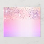 予算の誕生日レインボーグリッターピンク日付を保存 (裏面)