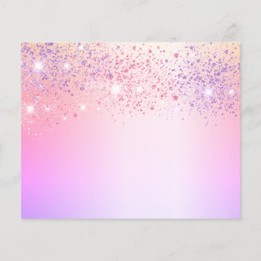 予算の誕生日レインボーグリッターピンク日付を保存 (裏面)