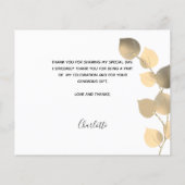 予算の誕生日eucalyptus写真サンキューカード (裏面)