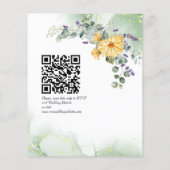 予算の野生の花の緑のフローラ結婚式の招待 (裏面)