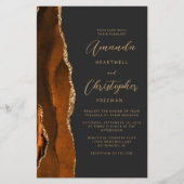 予算の錆び金ゴールド瑪瑙の暗いQRコード結婚の (正面)