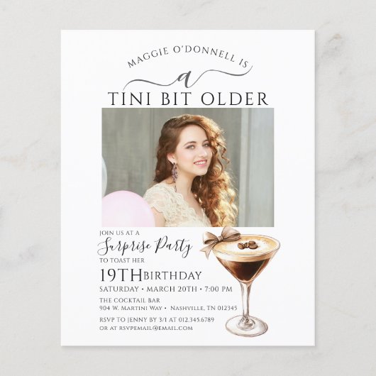 予算の驚きのパーティーTiniビット古いMartini 19th (正面)