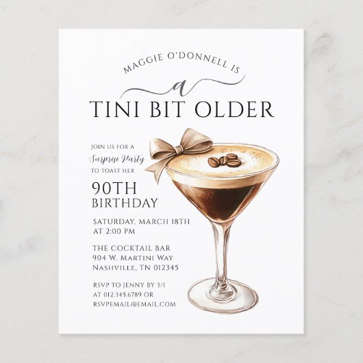 予算の驚きのパーティーTiniビット古いMartini 90th (正面)