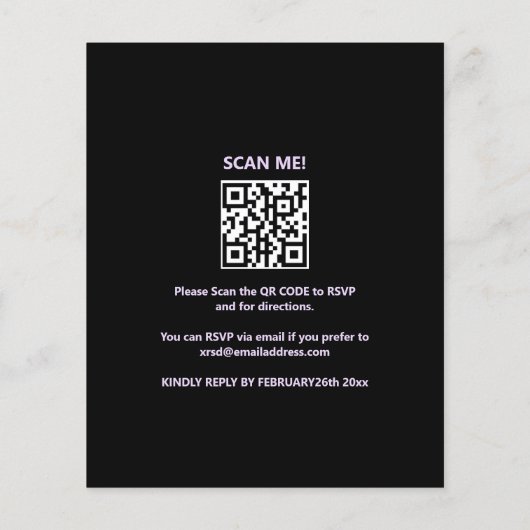 予算の驚きの誕生日の招待状の青と黒 チラシ (裏面)