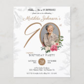 予算の驚き90th誕生日パーティーの招待状 (正面)