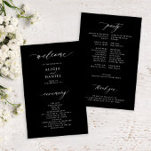予算の黒と白のエレガントな結婚式プログラム