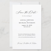 予算の黒と白の写真結婚式の日付を保存 (裏面)