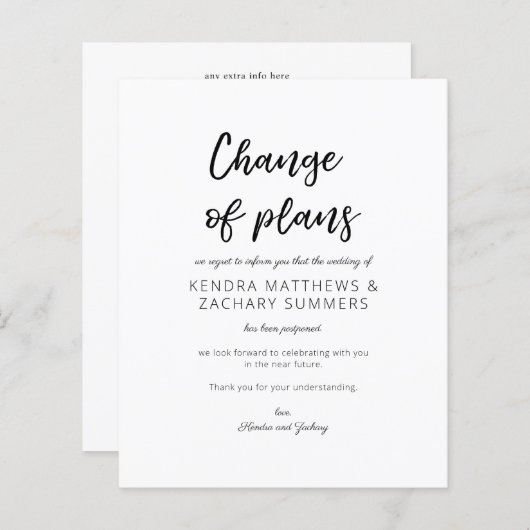 予算の黒白のプラン変更 (正面/裏面)