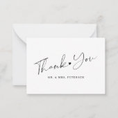 予算の黒白結婚の感謝していスクリプト ノートカード (正面)