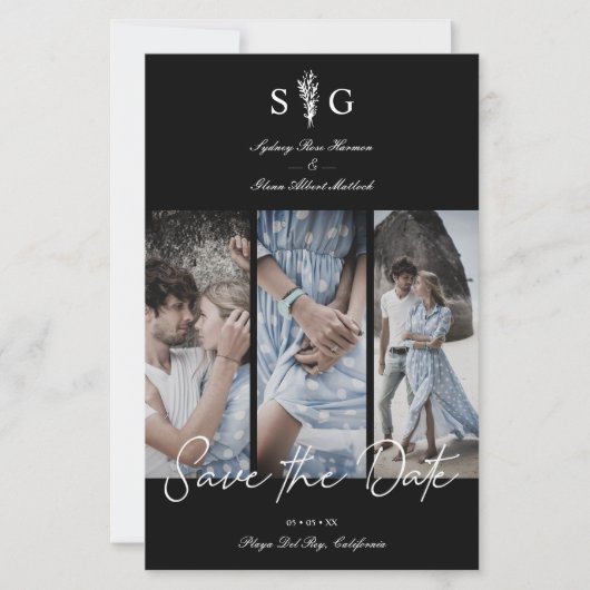 予算の3結婚枚の写真の校合婚約 (正面)