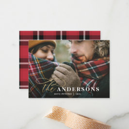 予算のplaidバックラー1写真クリスマスホリデーカード ノートカード