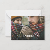 予算のplaidバックラー1写真クリスマスホリデーカード ノートカード (正面)