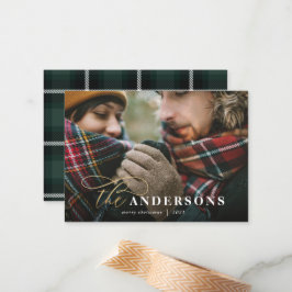 予算のplaidバックラー1写真クリスマスホリデーカード ノートカード