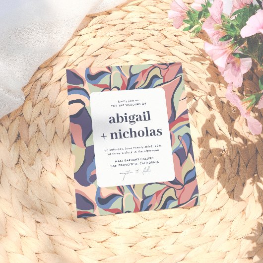 予算はっきりしたカラフル抽象芸術フローラ結婚レトロ