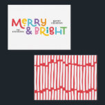 予算は全て明るいクリスマスの輝き ノートカード<br><div class="desc">すべては穏やかではないかもしれないが、すべてはまだ、このおもしろいモダンカラフルクリスマスカードで明るい。</div>