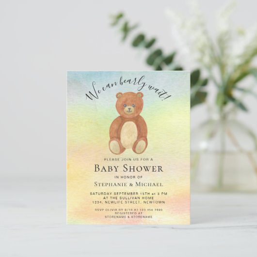 予算は我々はカップルの赤ちゃんシャワーを待つことができる (スタンド正面)