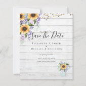 予算は日付を保存ひまわり素朴紫色のフライ (正面)