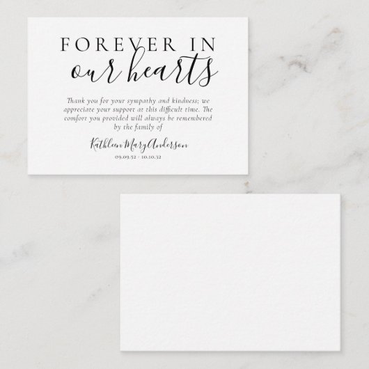 予算は永遠に私たちのハートありがとう ノートカード (正面/裏面)