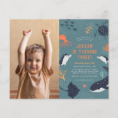 予算は海の男の子の写真の誕生日パーティーの下で (正面)