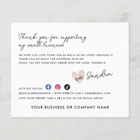 予算は私の日に小口注文ありがとう (裏面)