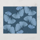 予算は青と白の葉の日付を保存結婚する (裏面)