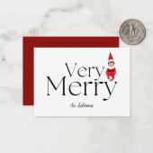 予算は非常に陽気なクリスマス小妖精や小人家族の休日 ノートカード (正面/裏面インサイチュ)