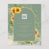 予算ひまわりセージ結婚式の招待RSVP QRコード チラシ (裏面)