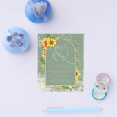 予算ひまわりセージ結婚式の招待RSVP QRコード チラシ (シングル)