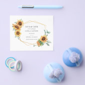 予算ひまわりフローラジオメトリック保存日付 チラシ (シングル)