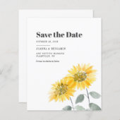 予算ひまわりフローラ結婚式の日付を保存 (正面/裏面)