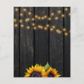 予算ひまわり木製ブライダルシャワー招待 (裏面)