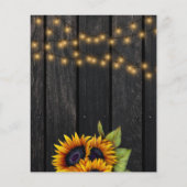 予算ひまわり田舎の結婚式の招待状 (裏面)