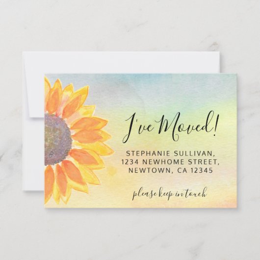 予算ひまわり私が動く発表を移動 ノートカード (正面)