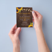 予算ひまわり秋引っ越し祝いパーティーbbq招待 チラシ (手)