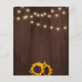予算ひまわり素朴な救木材の結婚日付 チラシ (裏面)