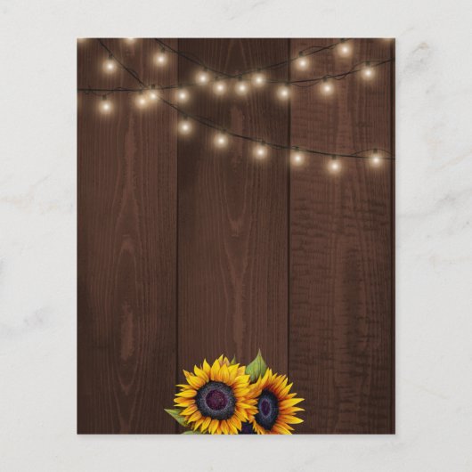 予算ひまわり素朴な救木材の結婚日付 チラシ (裏面)