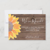 予算ひまわり素朴引っ越しました発表 ノートカード (正面)