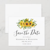 予算ひまわり結婚式の日付を保存 (正面/裏面)