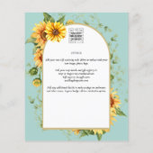 予算ひまわり花結婚式QRコードRSVP チラシ (裏面)