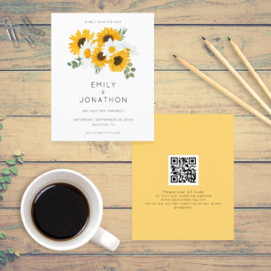 予算ひまわり花QRコードイエロー日付の保存