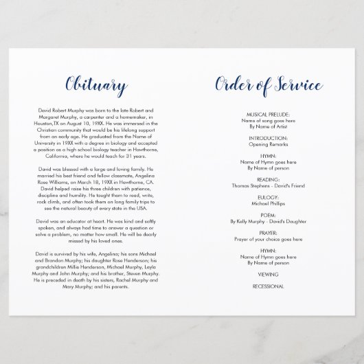 予算ひまわり葬式プログラム (裏面)