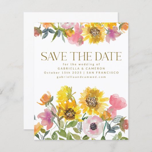 予算ひまわり黄色の水色日付の保存 (正面/裏面)