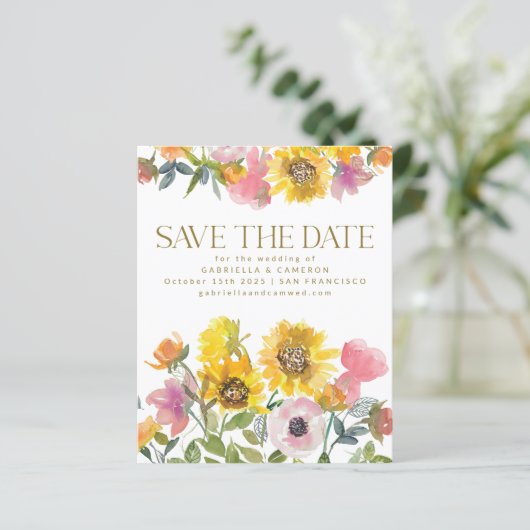 予算ひまわり黄色の水色日付の保存 (スタンド正面)